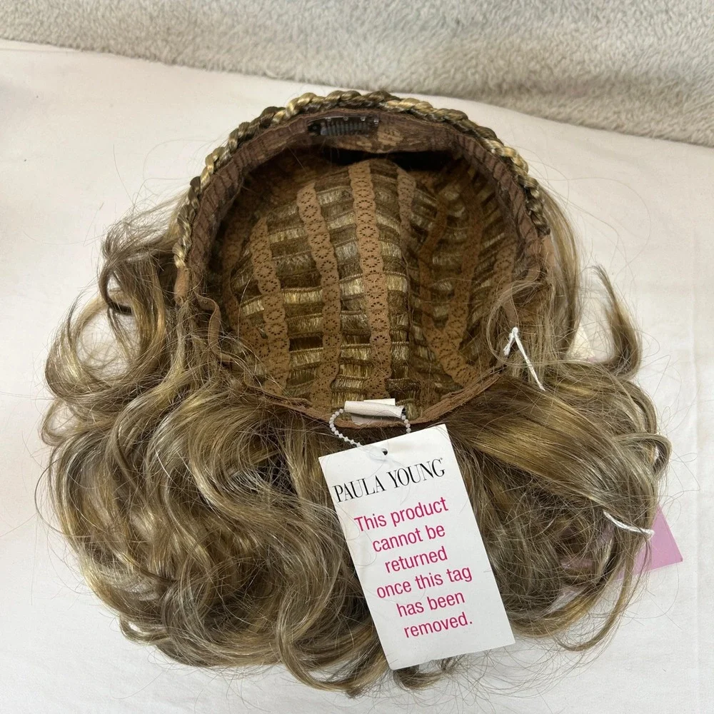Paula Young Braided Headband With Hair A3025 Color 14/26A Golden Ash Blonde NWT